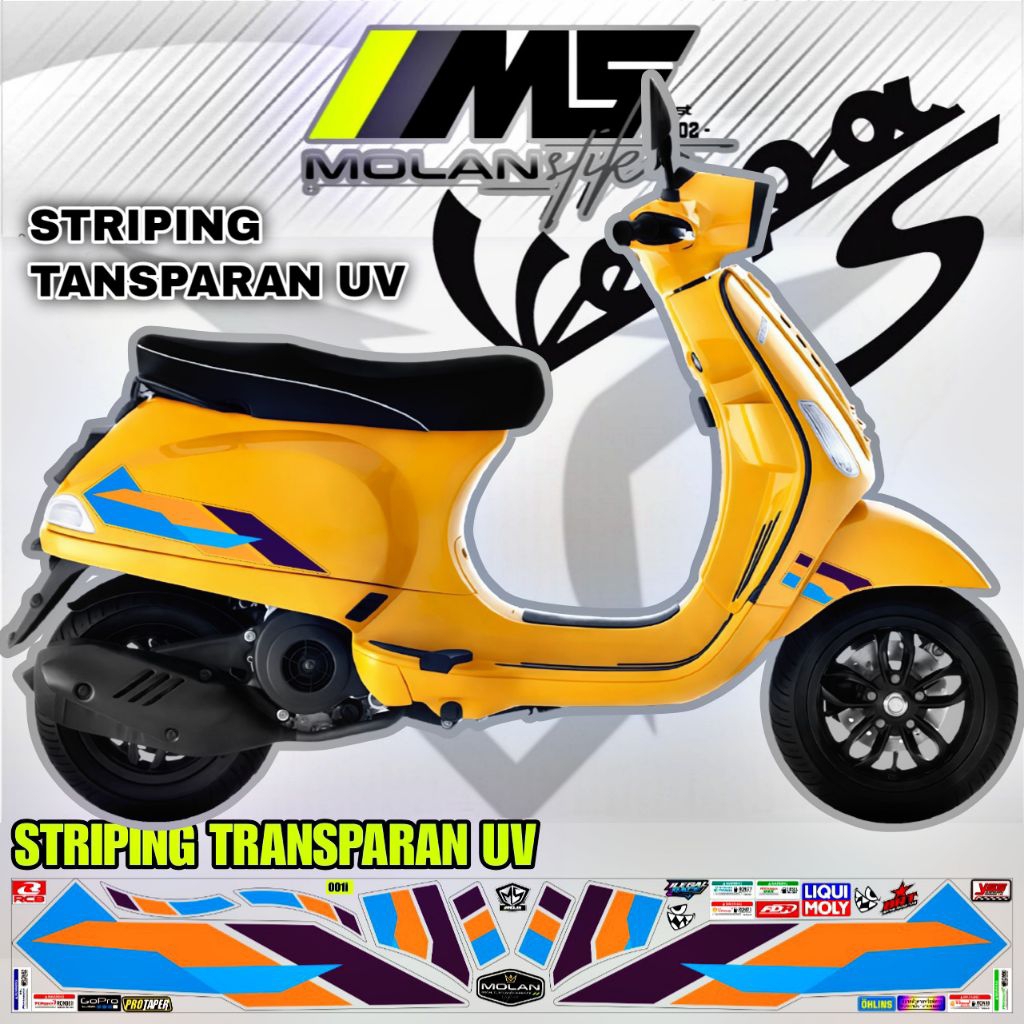 Decal สติกเกอร์ Striping Variation โปร่งใส Uv Vespa S 125 Vespa Lx 125 Vespa S/Lx 125 iget Facelift 