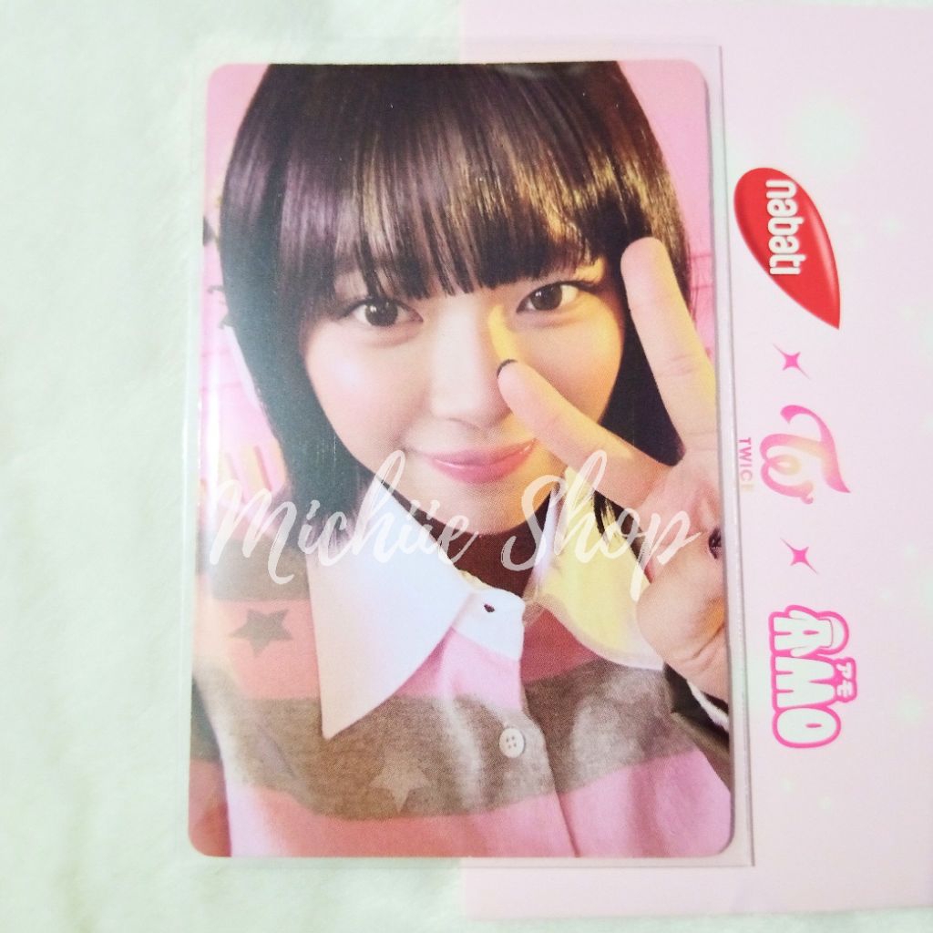 Jeongyeon Twice x Nabati การ์ดสตรอเบอร์รี่ | ภาพนาบาติ x Twice x Amo OFC