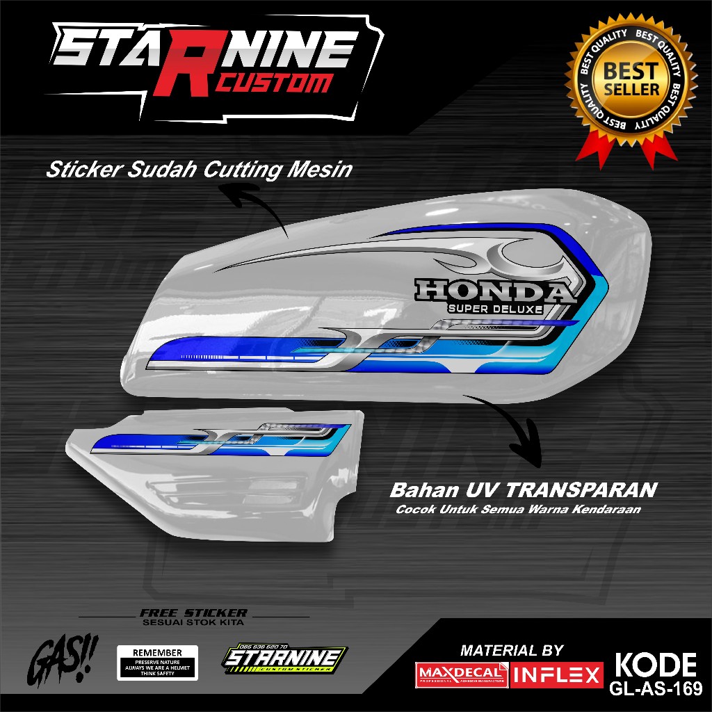 GL100 Striping / GL 125 แถบใส / สติ๊กเกอร์ GL รหัส GL-AS-168