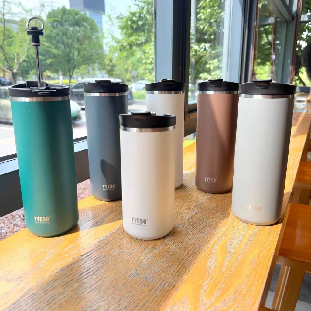 Tyeso 2025 แก้วน้ําสูญญากาศขวดดริปกาแฟดึง Tyeso 01029 600ml Tyeso 01030 750ml