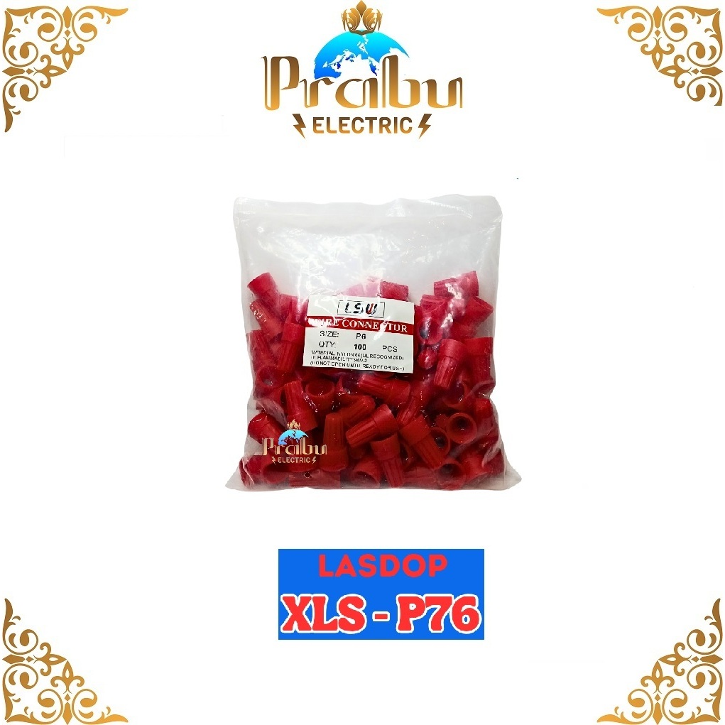 MERAH LASDOP XLS -P76 - 4mm-6mm RED / SCREW ON WIRE P76 PER PACK CONTENTTS 100