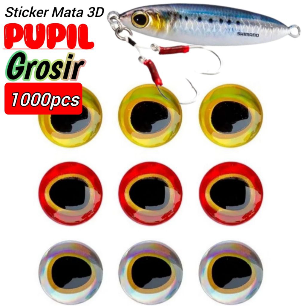 MATA WHOLESALE 1000PC 3D FISH EYE STICKERS JIG MAKER LURE MAKER STICKERS [ACS3D09]