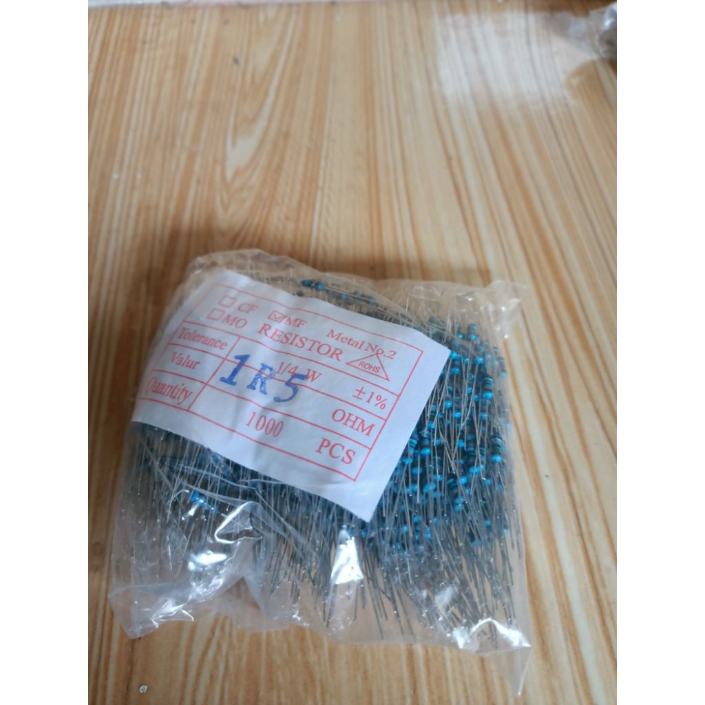 ตัวต้านทาน 1/4w 1R5 บรรจุ 1000 ชิ้น