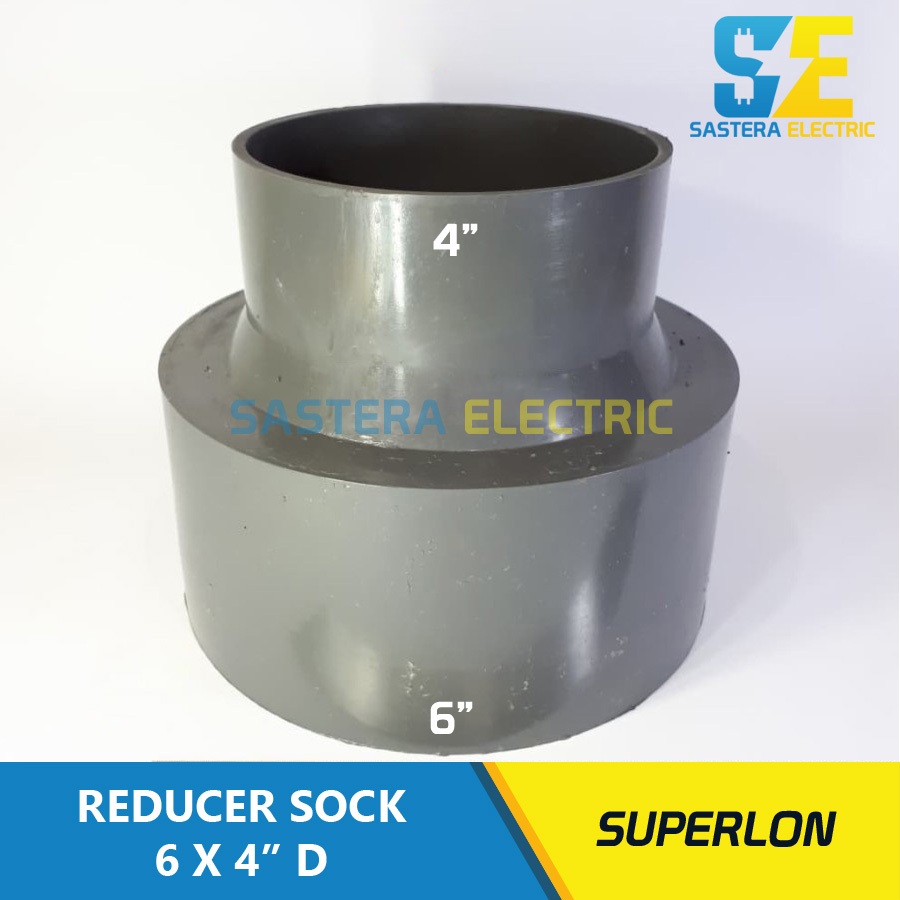 Vlok Sok 6 x 4" นิ้ว PVC Superlon / ถุงเท้าลด 6 x 4" ใน PVC D / Verlop 6 x 4 นิ้ว / ลด 6 X 4