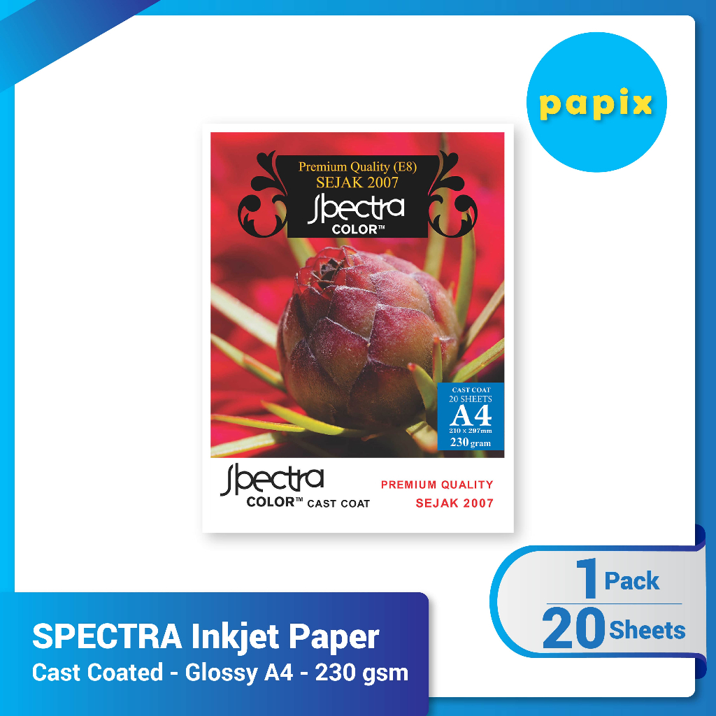 Spectra Inkjet Paper Cast Coated – Glossy A4 (230 แกรม)