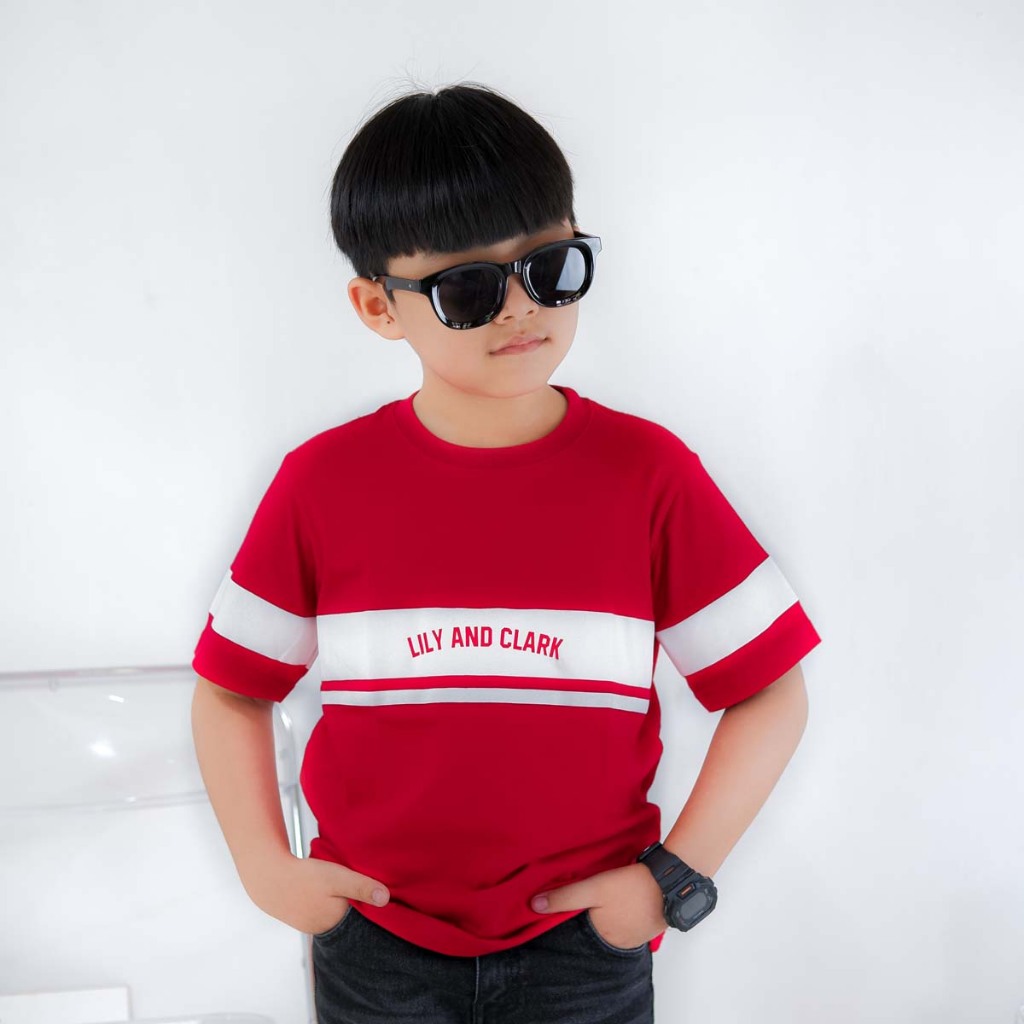 MERAH LILY AND CLARK Cool Kids T-Shirt in Chili Red KLC122-RED