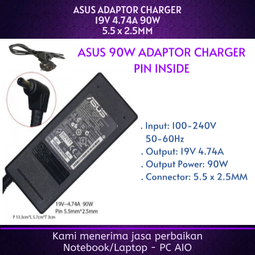 Asus 19v 4.74a N46 N46V X550 X550D X553 X555 X555Q X450 X450J K53 K43 X43 A42 K52 N43SL A43 A53 K45D