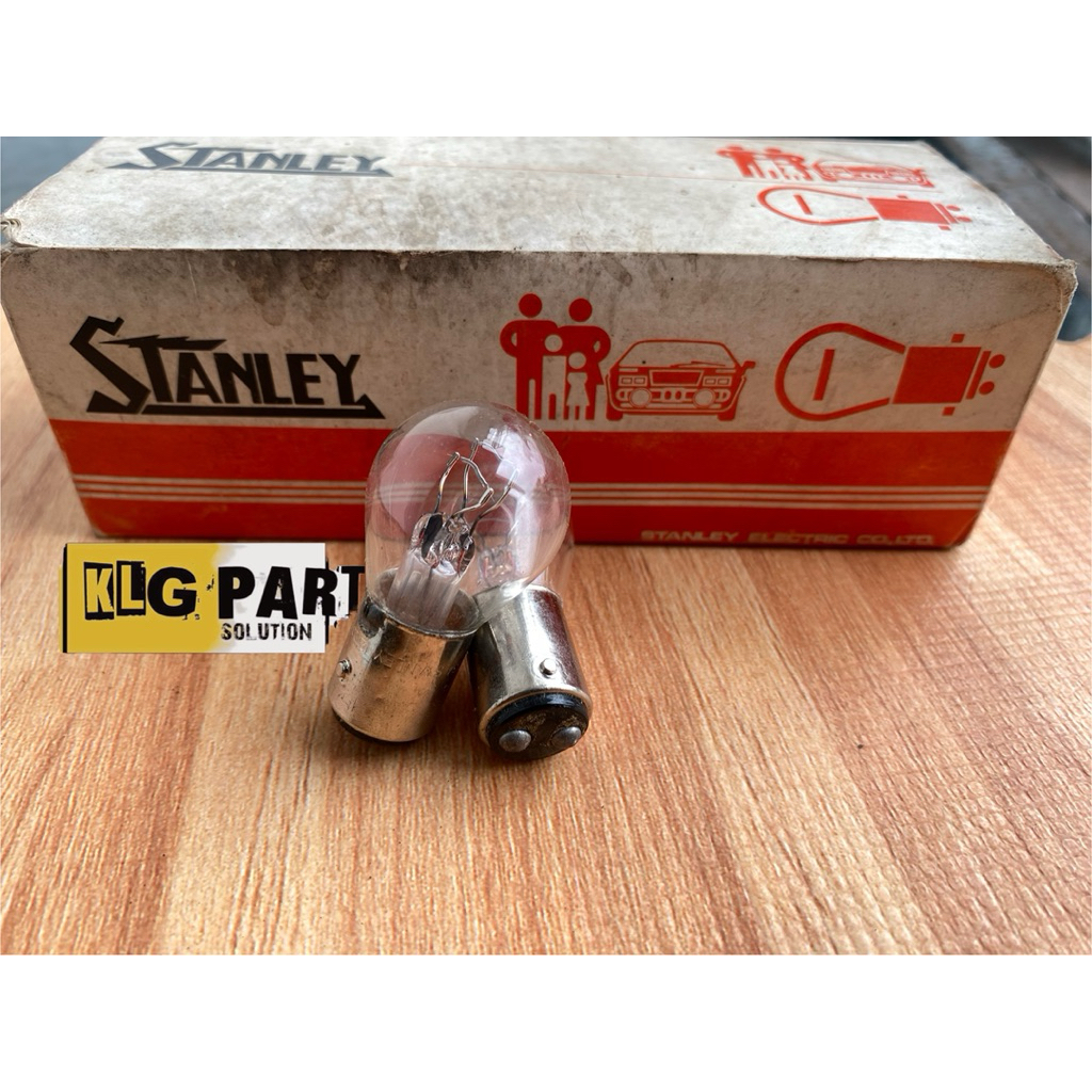 หลอดไฟหยุดเบรค 12V 23/8W 6V 10/3W 2 ขา K2 Bay-15D Original Stanley Japan