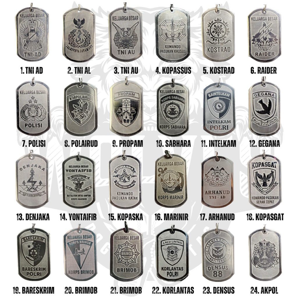 จี้หน่วย TNI POLRI / จี้ TNI / จี้ตํารวจ / จี้สร้อยคอ TNI / จี้โลโก้ตํารวจ TNI