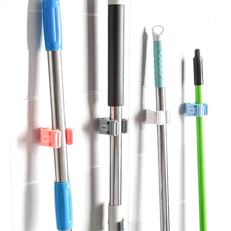 GANTUNGAN ABS Holder Mop Broom Strong Stick-on Broom Hanger / Stick-on Mop Clamp Tool