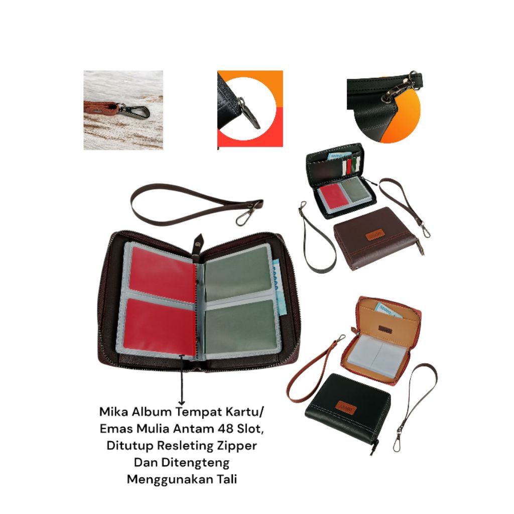 HOREM Anado - Antam Gold Card Wallet Precious Metal Card Holder Mica Gold Atm Holder 48 Slots And 7 