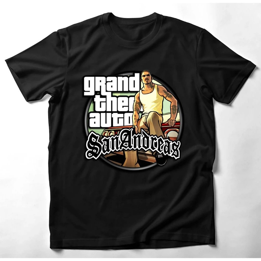 Distro เสื้อยืดสําหรับผู้ชายและผู้หญิงกับ GTA San Andreas 24s Motif