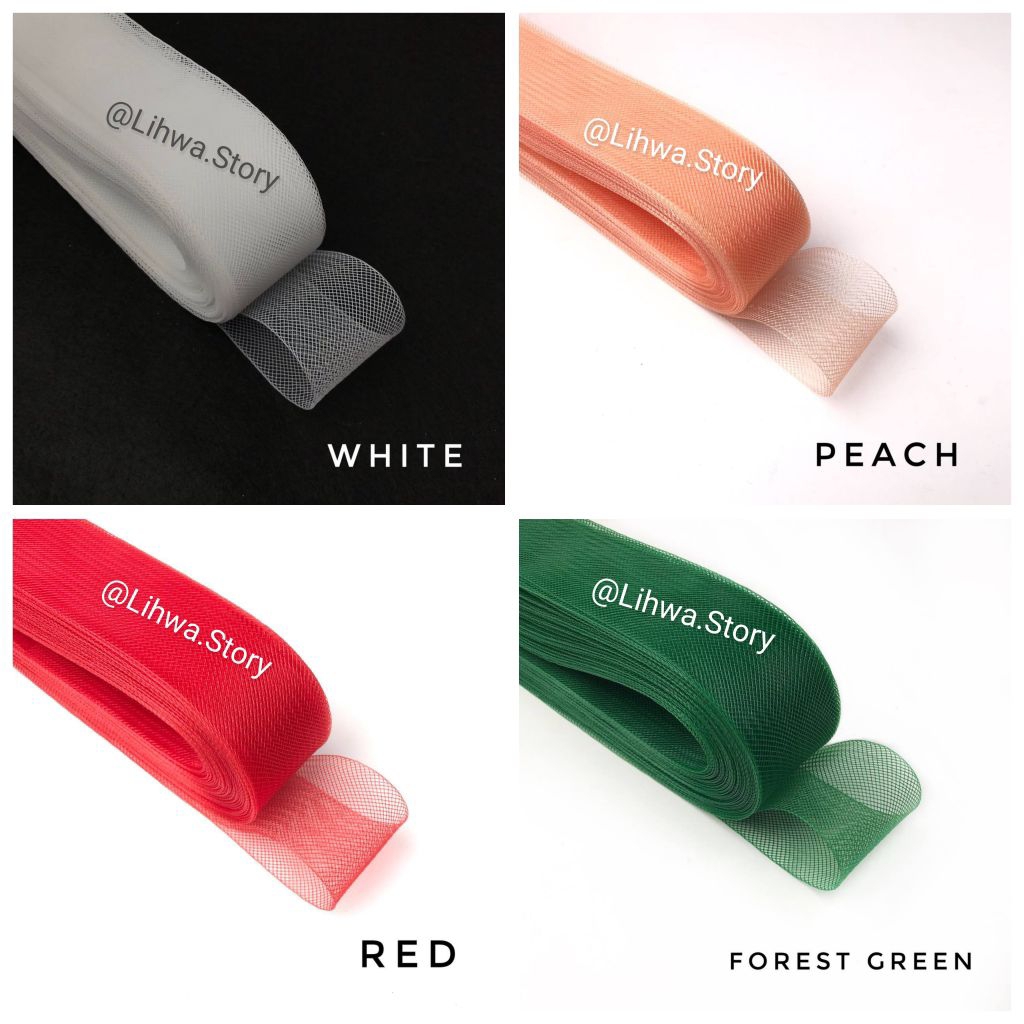 10 YARD & 50 YARD - 1CM | RIGID HARNET RIBBON / RIGID YURE MESH RIBBON / RIGID HORSEHAIR