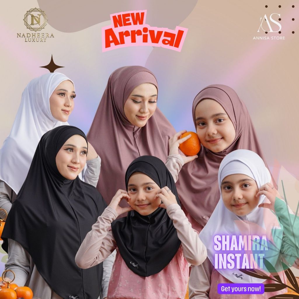 SHAMIRA INSTANT SERIES COUPLE HIJAB MOM & KIDS โดย NADHEERA LUXURY / INSTANT HIJAB ไม่มีแพด