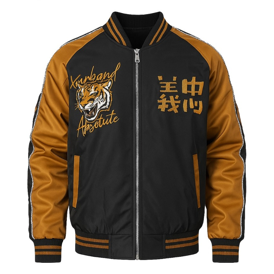 Dhozen Sukajan Tiger Jacket ປັກເຕັມຕົວ Puma Scott ກັນນ້ຳ