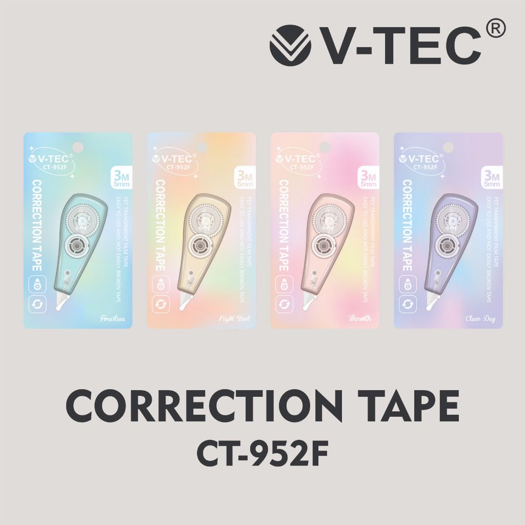 V TEC เทปลบคําผิด CT-952F / กระดาษ Stipo 6m x 5mm