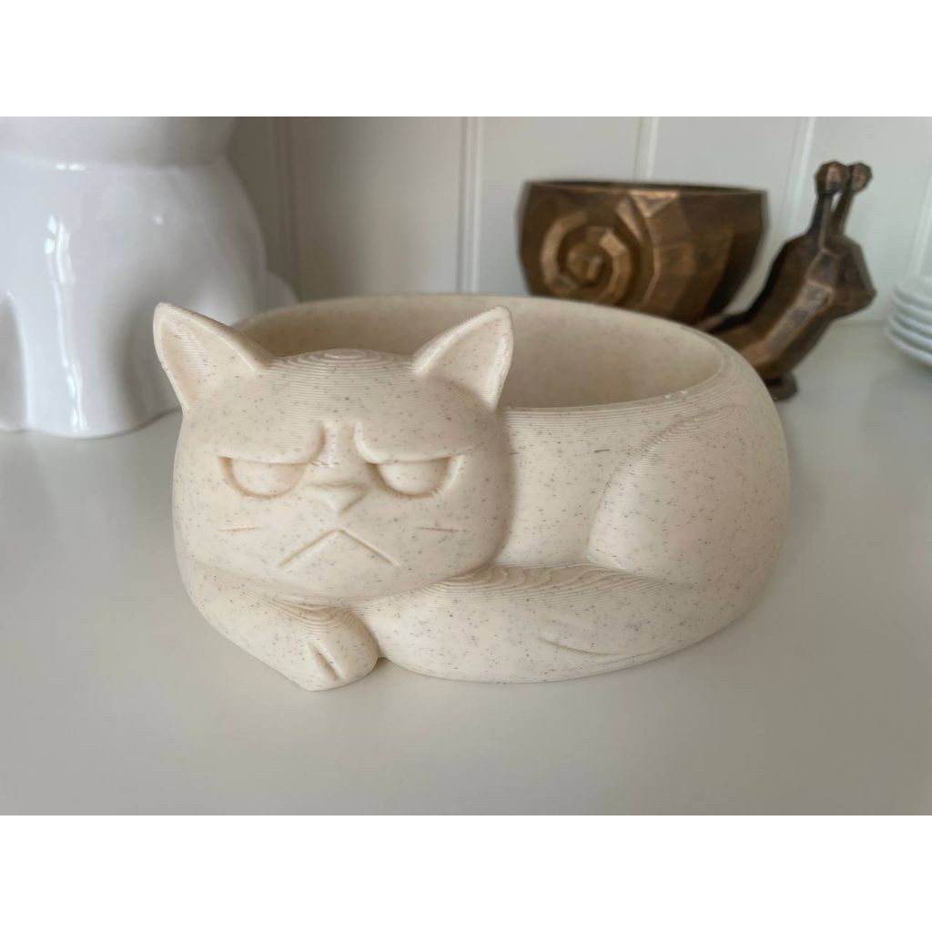 สบู่แมวน่ารัก PLACE MULTIFUNCTIONAL CAT ORGANIZER GRUMPY CAT BOWL FOOD PLACE
