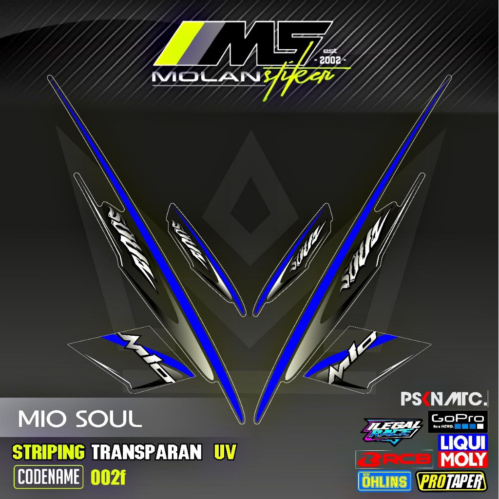 Decal สติกเกอร์ Striping Variation โปร่งใส Uv Mio Soul คาร์บูเรเตอร์ 2006-2012 Mio Soul 115 Mio Soul