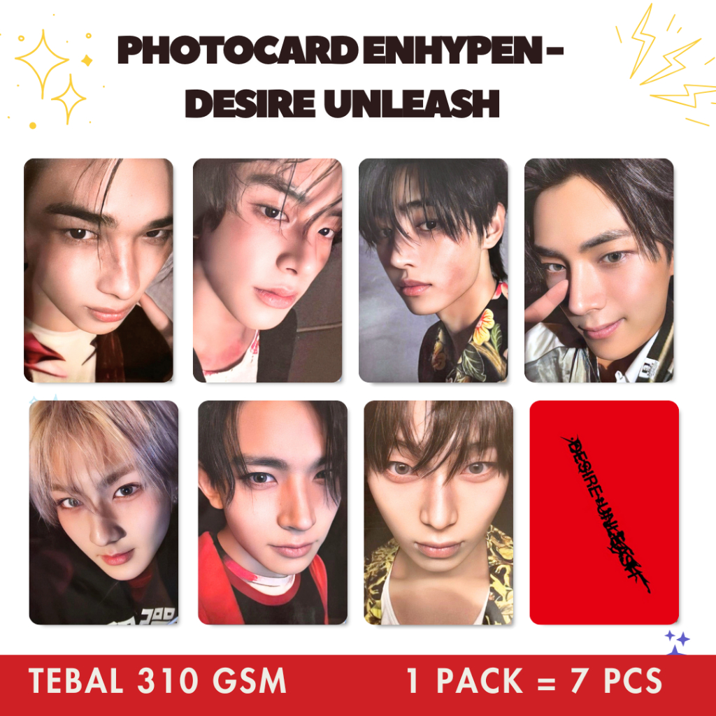 Enhypenn Photocard DESIRE UNLEASH อัลบั้ม - PC 2 SIDES Photocard Merch Enha Desire Unleash