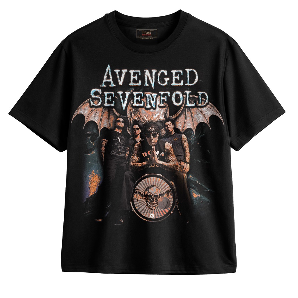 AV3NG3DDDDDDD S3V3NF0LDDD BAND TSHIRT OVERSIZE UNISEX BLACK - TFIKS