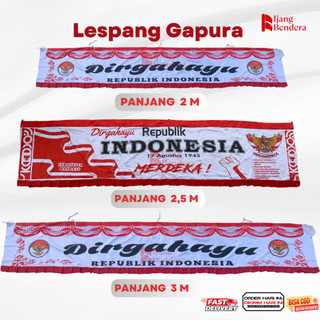BENDERA GAPURA - LESPANG LISPLANK DIRGAHAYU RUMBAY Hiasan HUT RI Kemerdekaan