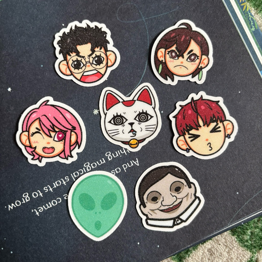DANADAN STICKERS CONTAIN 7 Head Icons โดย Riannon Unicorn | สติ๊กเกอร์อนิเมะ Fanart