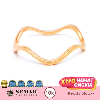 Cincin Emas Gelombang Korean Style Gold 10K Semar Nusantara