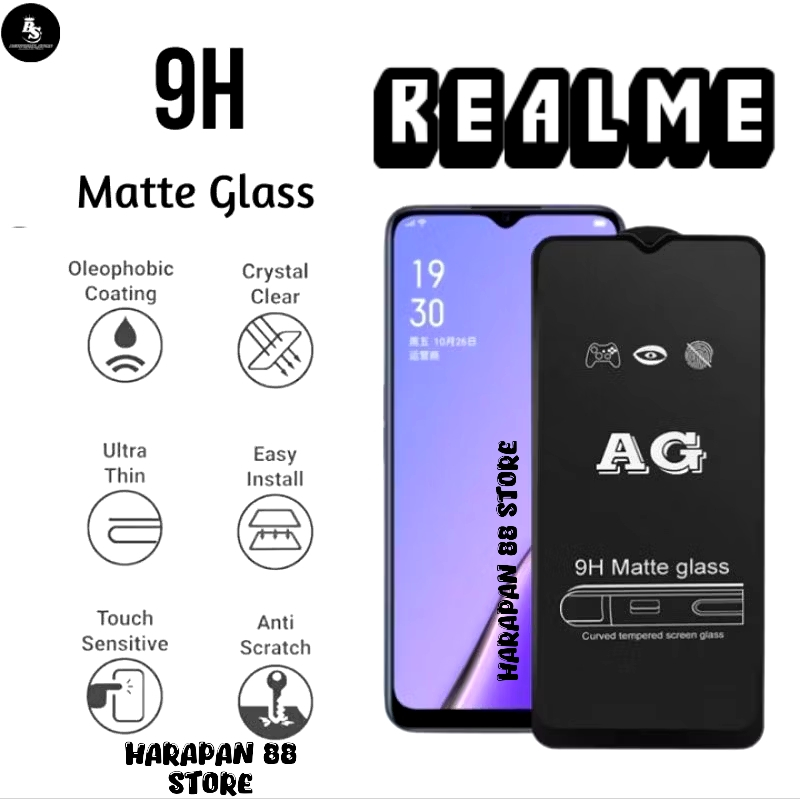 กระจกนิรภัย AG Matte Realme R7 R9 R15 R15X R17 R17 PRO 2 2 PRO 3 3i 3 PRO 5 5i 5s 5 PRO 6 6i 6 PRO 6