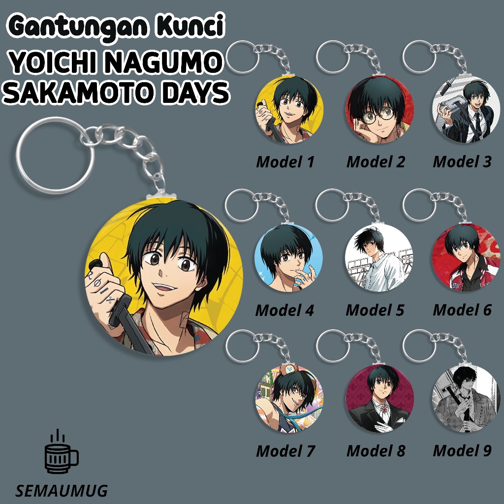 GANTUNGAN YOICHI NAGUMO SAKAMOTO DAYS พวงกุญแจของขวัญรอบพิมพ์ที่กําหนดเองพวงกุญแจ