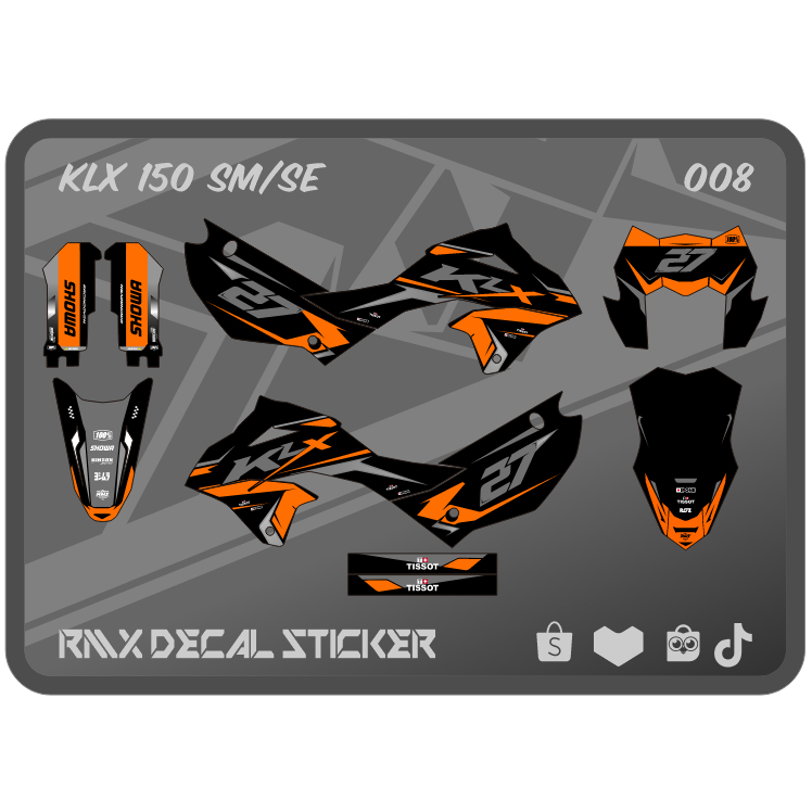 MERAH HIJAU KLX 150 SM FULLBODY STICKER (008) KAWASAKI LX S SE EXTREME DECAL STICKER 2023 2024 2025 