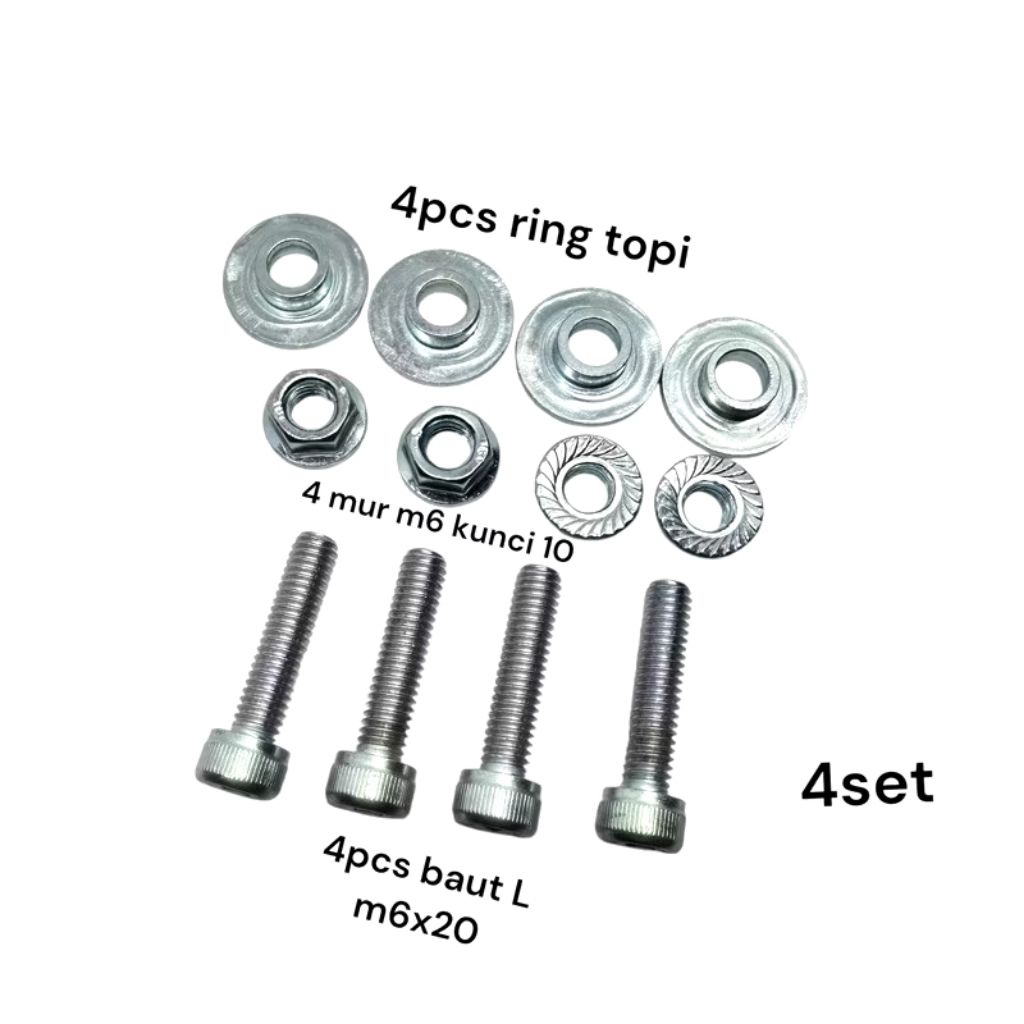 4 ชุด 10 L bolt boss แหวน m6x20 m6 น็อตแหวนน็อตชุดหมายเลขแผ่นเดิมสลักเกลียว