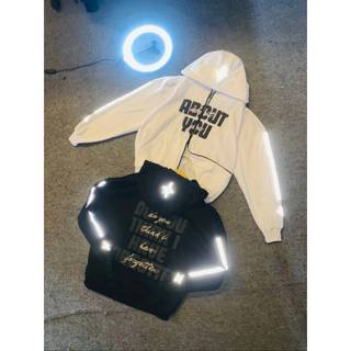 SWEATER HOODIE ABOUT YOU HOODIE DOUBLE ROSLETING ZIPPER - KUPLIK SHERPA REFLEKTIF MENYALA