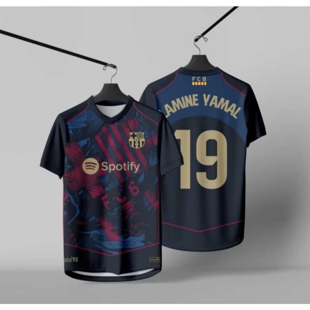 BARCA LAMINE YAMAL JERSEY ฉบับพิเศษชื่อฟรีที่กําหนดเองและหมายเลขด้านหลัง