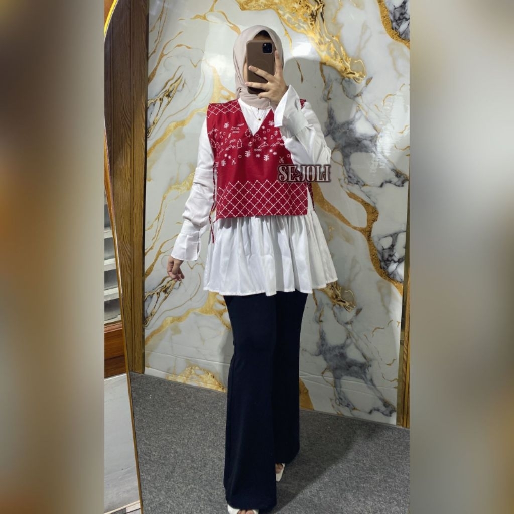 MERAH PREMIUM BATIK VEST สีแดงและขาว || INDEPENDENCE OUTFIT