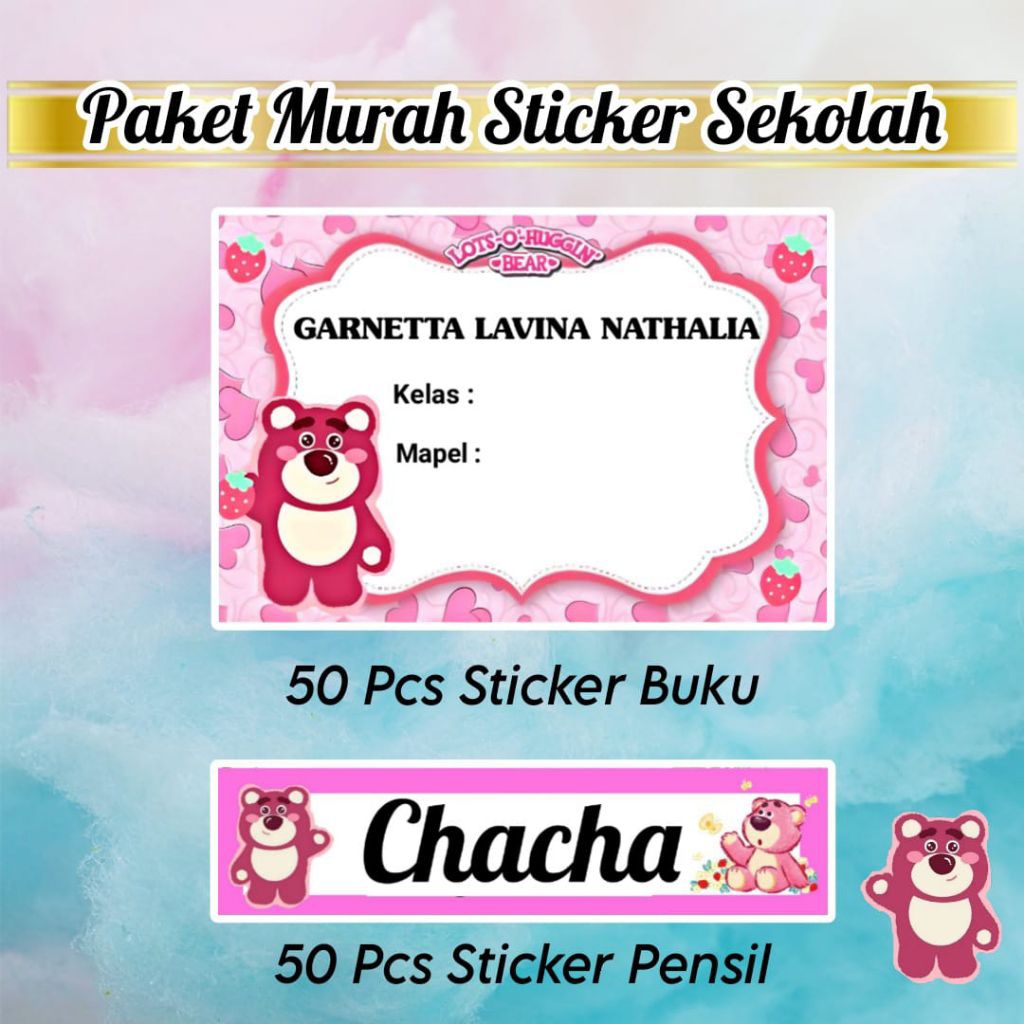 (CONTENTS 100 ชิ้น) SCHOOL BOOK STICKERS + LOTSO MOTIF PENCIL STICKERS