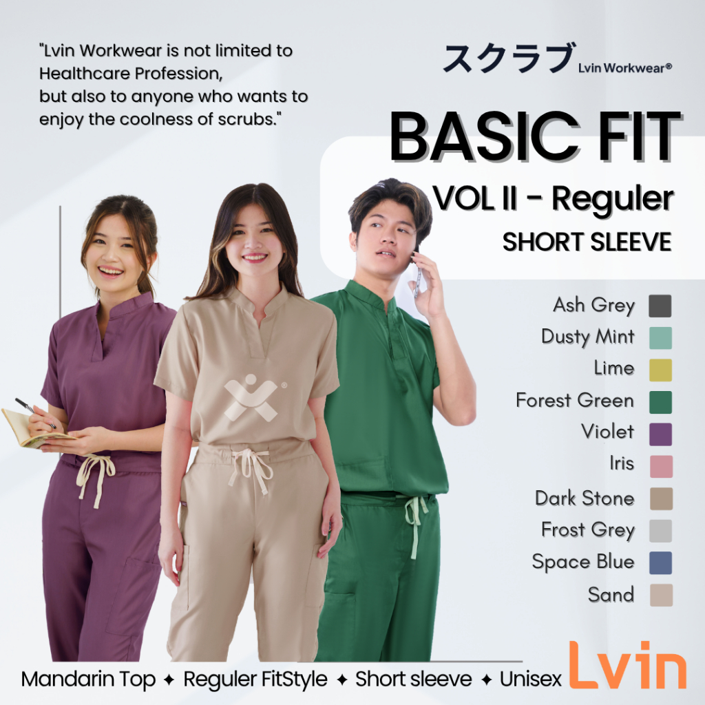 [ Lvin ] Vol II - ปลอกคอแมนดาริน - SCRUB MEDICAL SCRUB SUIT DOCTORS SCRUB FOR MAN & WOMEN / Regular Fit / OK Nurse / Day to Night Series / Doctor Short Sleeve [ส่งออก]