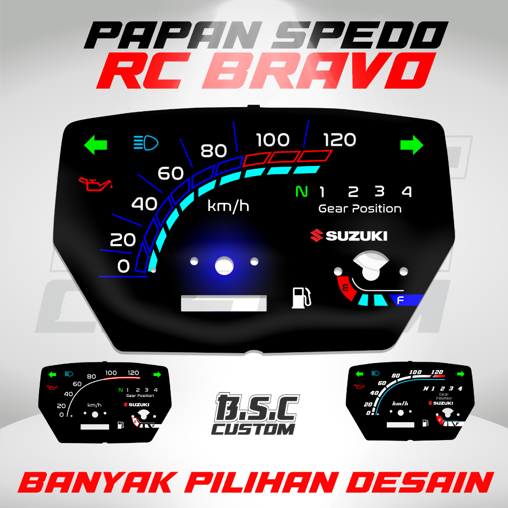 บอร์ด SPIDO แบบกําหนดเอง SPEEDOMETER แผง SPEEDOMETER PnP SUZUKI RC BRAVO สีดํา BRAVO