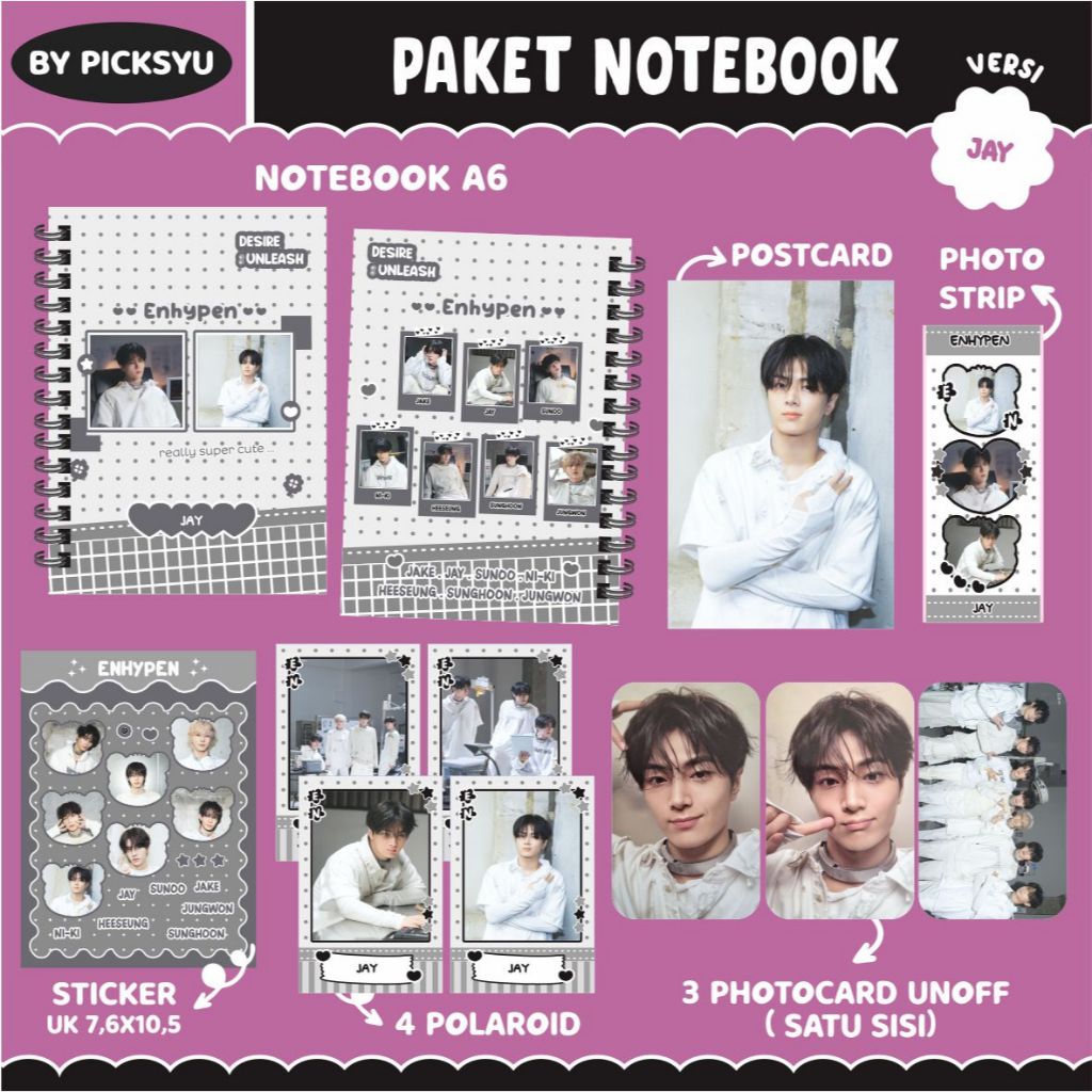 ENHYPEN RINGNOTE PACKAGE - ENHYPEN - DESIRE UNLEASH / ENHYPEN NOTEBOOK PACKAGE II HAMPERS KPOP II FA