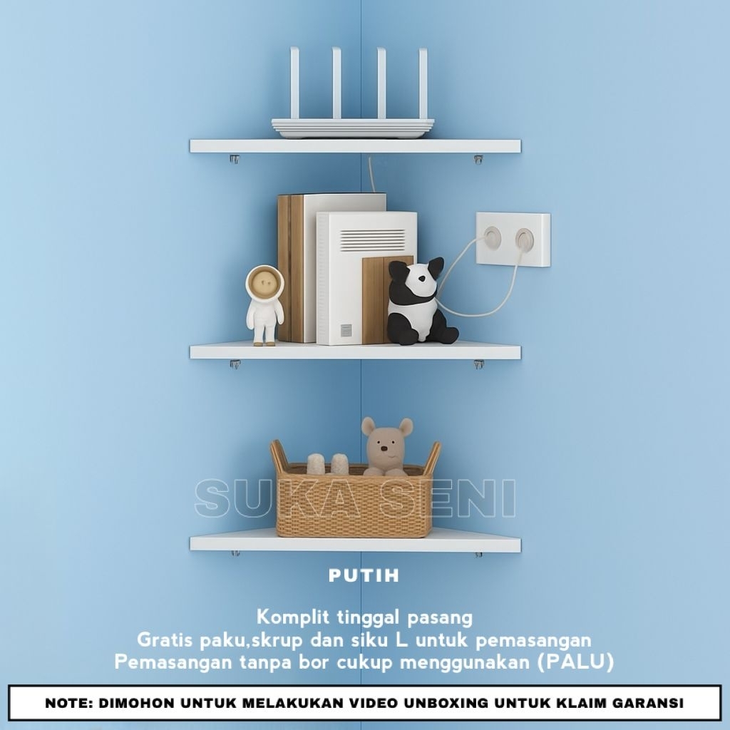 SIKU TRIANGLE CORNER WALL SHELF SHELF 1|2|3 TIER WALL CORNER IRON ELbow