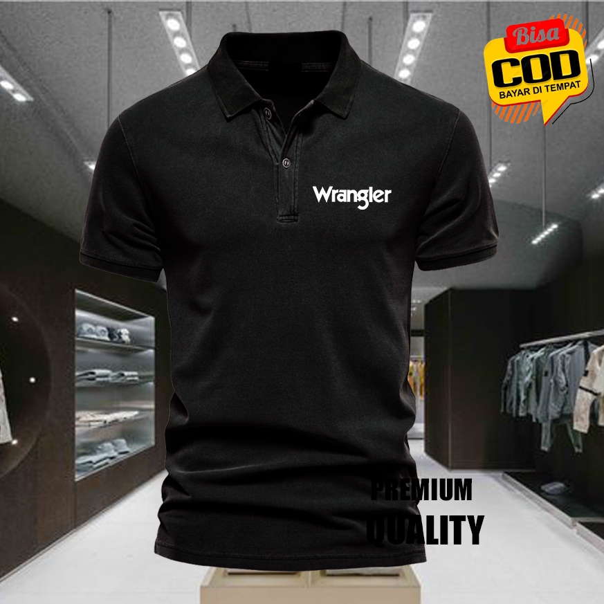 เสื้อโปโล / WARGLER TXT เสื้อยืดคอปกสีขาว Premium Polo POLYSTER วัสดุแขนสั้น / เสื้อผ้าผู้ชายและผู้ห
