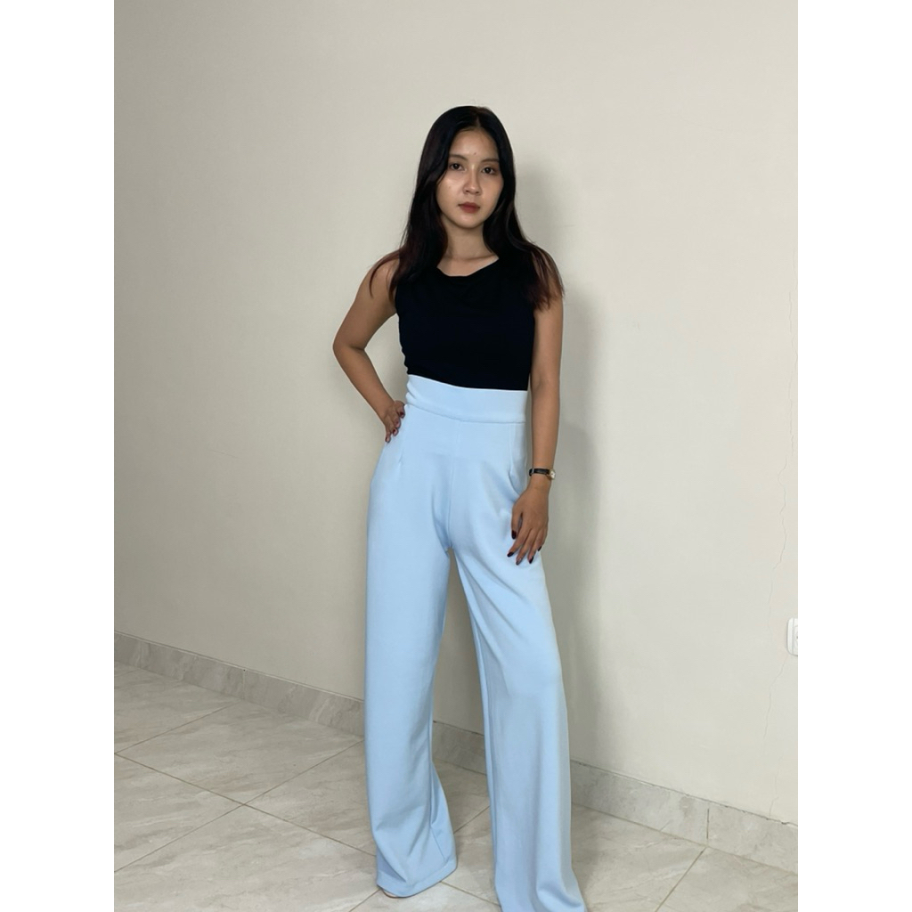 Elvira Pants Flowday / Stretch Import / กางเกงขายาวผู้หญิง / แฟชั่นผู้หญิง / S - L