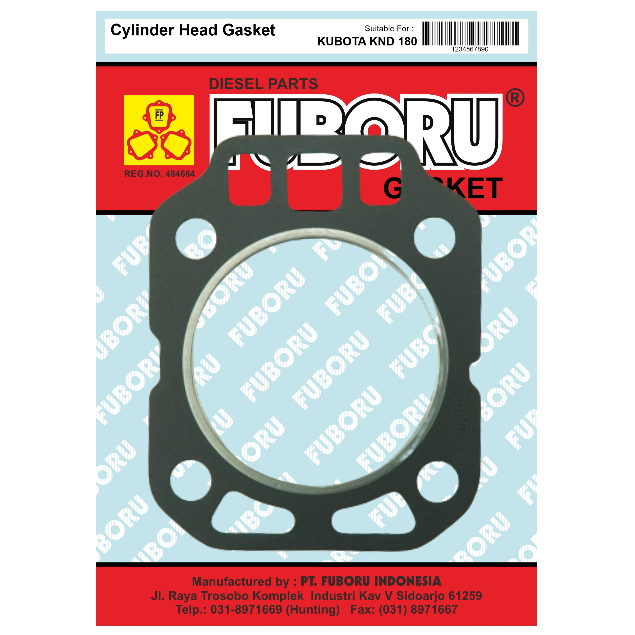 Pak Cop ปะเก็นฝาสูบ KUBOTA KND 180 SB 2.2 มม. หัวปะเก็น Perpak Paking FUBORU