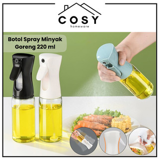 COSY Botol Kaca Spray Minyak Goreng 220ml Botol Semprot Tekanan Tinggi / Bottle Kecap Asin Dapur Semprot Olive Oil Spray Transparan Serbaguna