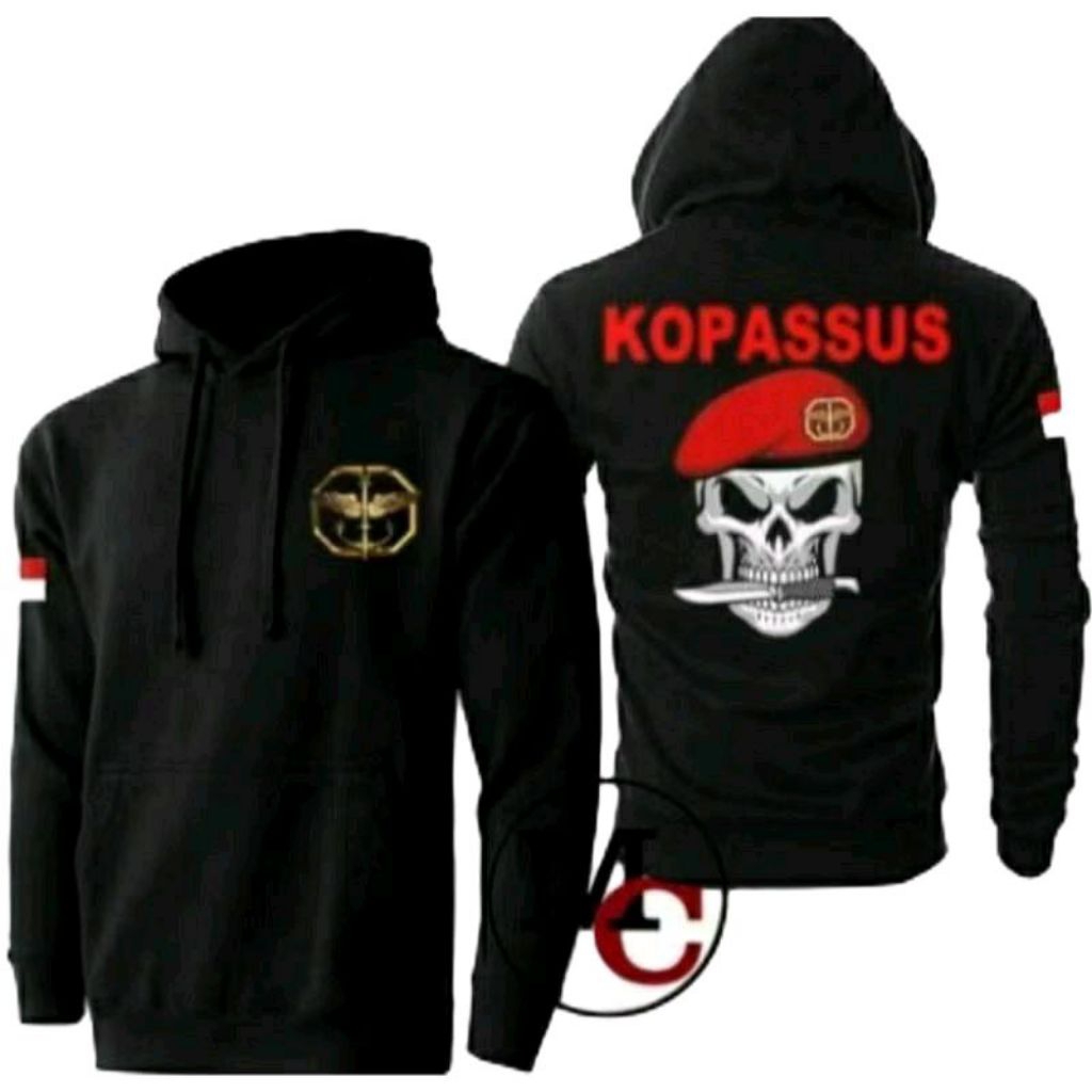 KOPASSUS SKULL ZIPPER JACKET // KOPASSUS SKULL ZIPPER JACKET FRONT BACK LOGO // ZIPPER JACKET WITH K