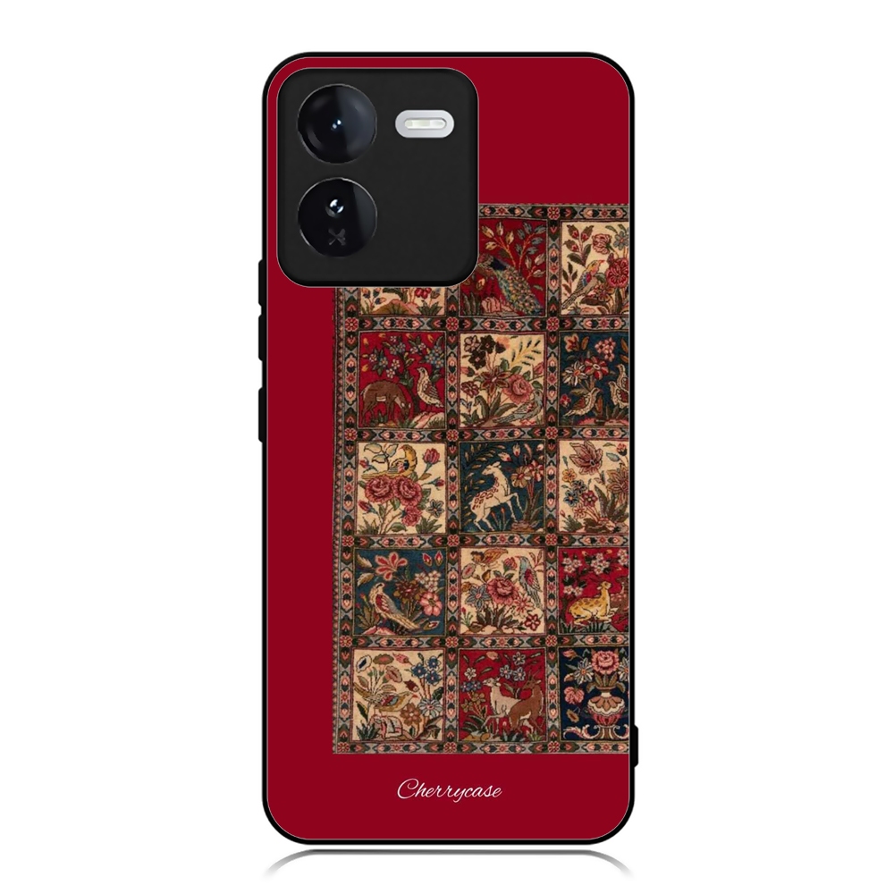 เคสโทรศัพท์ HP iQOO Z Series 13 12 Z9 Z9x Z8 Z7x Z7 TPU ยาง Custom Maroon Persian Rug Art