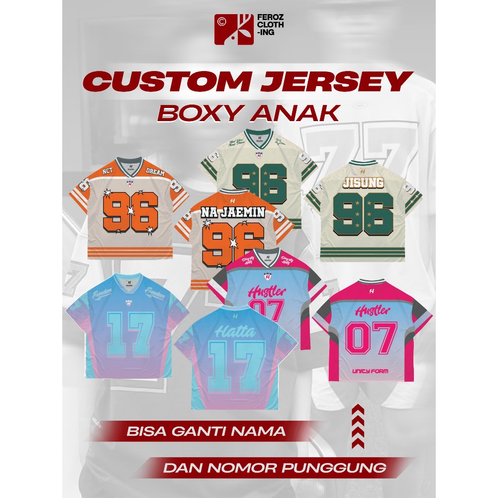 FEROZ SPORT - NCT DREAM BOXY JERSEY - CUSTOM NAME และ BACK NUMBER - พิมพ์เต็ม