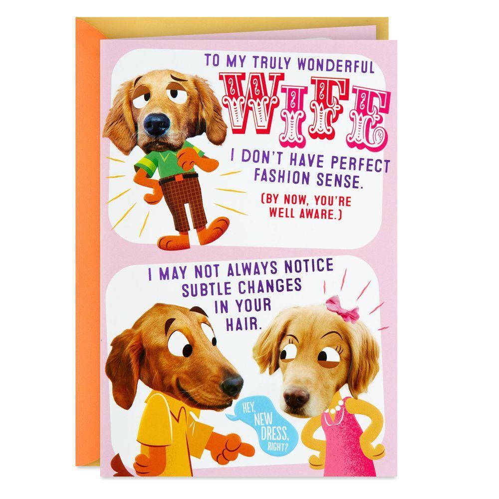 GREETING CARD- HALLMARK- TRULY WONDERLY WIFE- FUNNY- BIRTHDAY- POP-UP