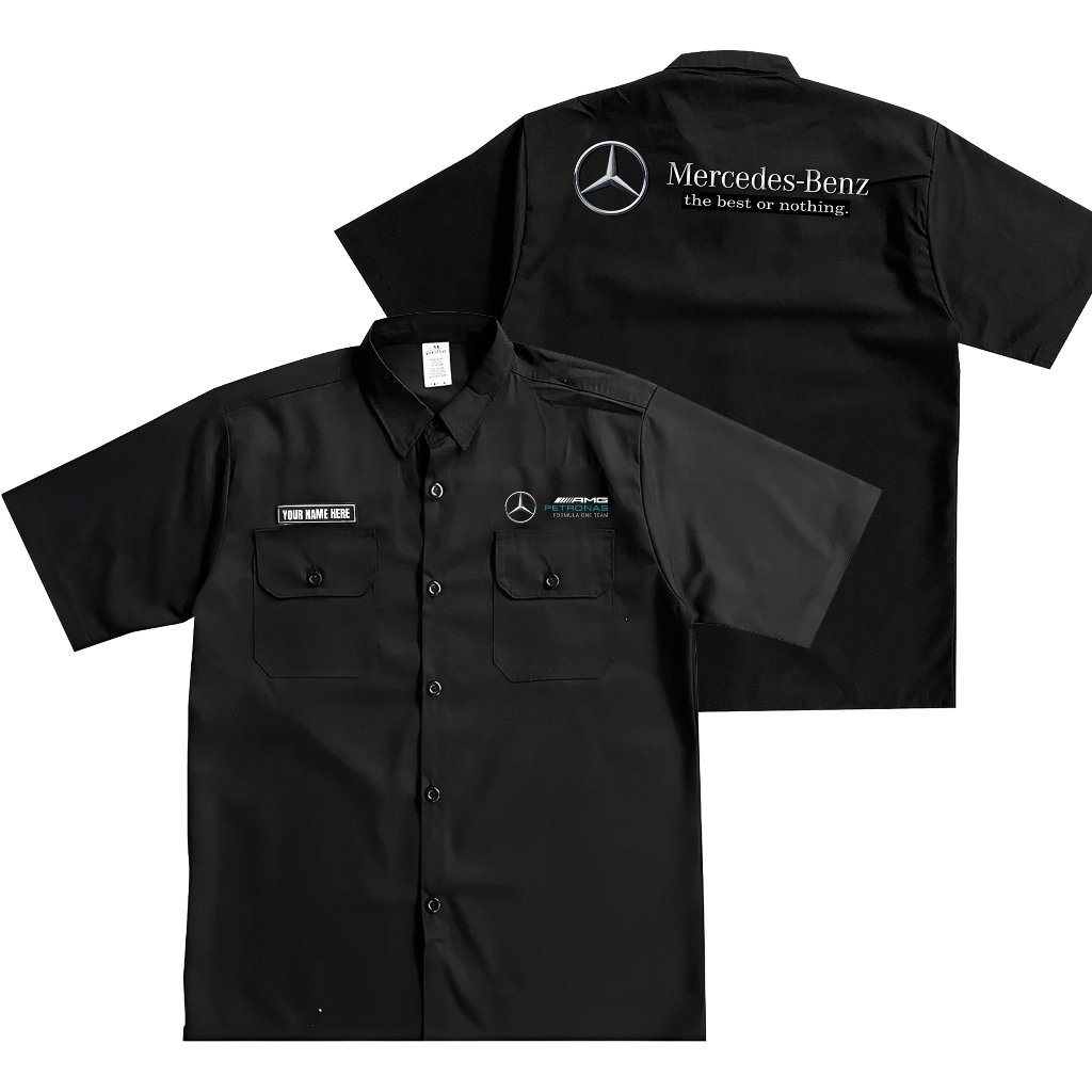 MERCEDES-BENZ KEMEJA PERCY Mercedes Workshirt - Benz AMG เสื้อเชิ้ตแขนสั้น Unisex LOKOMOTIVE