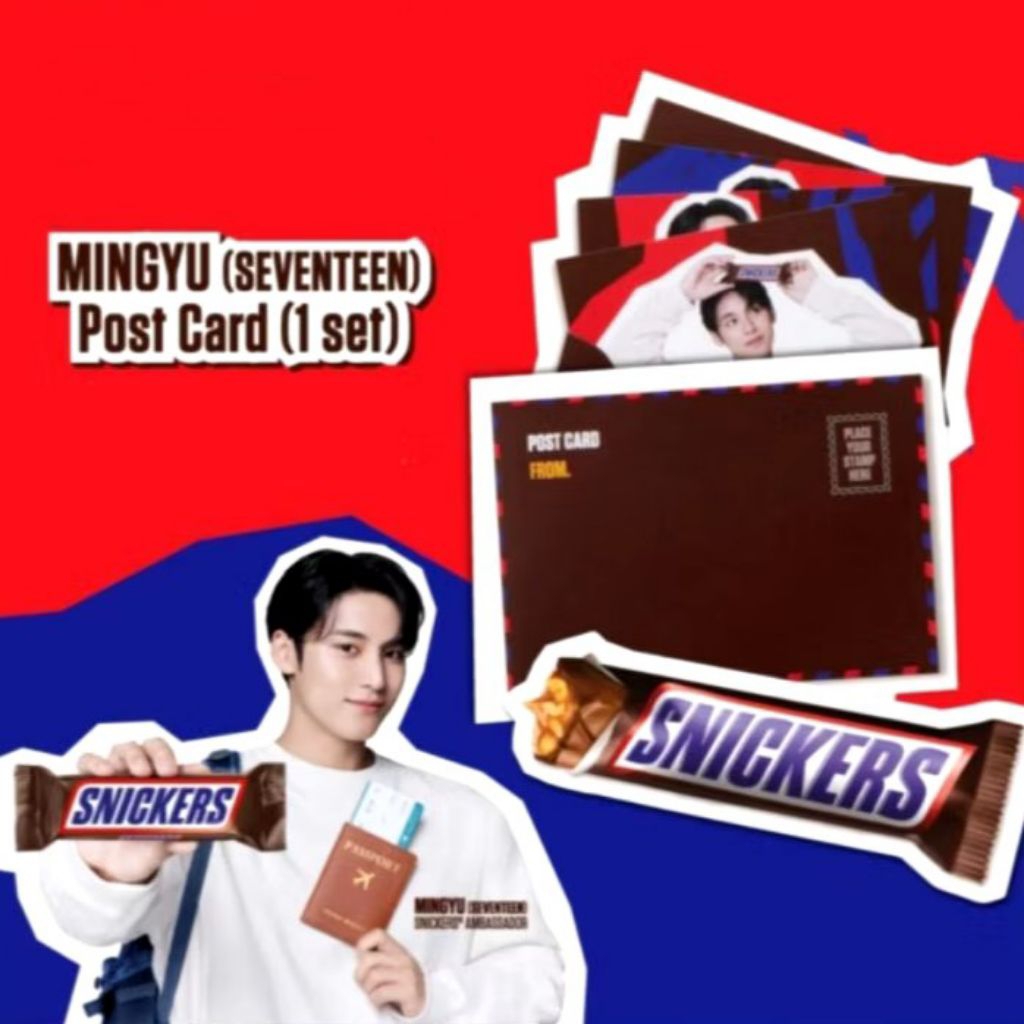 Mingyu Seventeen Postcard Set Snickers Post Card กล่องพิเศษ