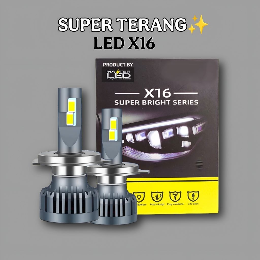 X16 SUPER BRIGHT ไฟ LED รถยนต์ H4 H11 H16 H1 H7 H8 H9 65 วัตต์